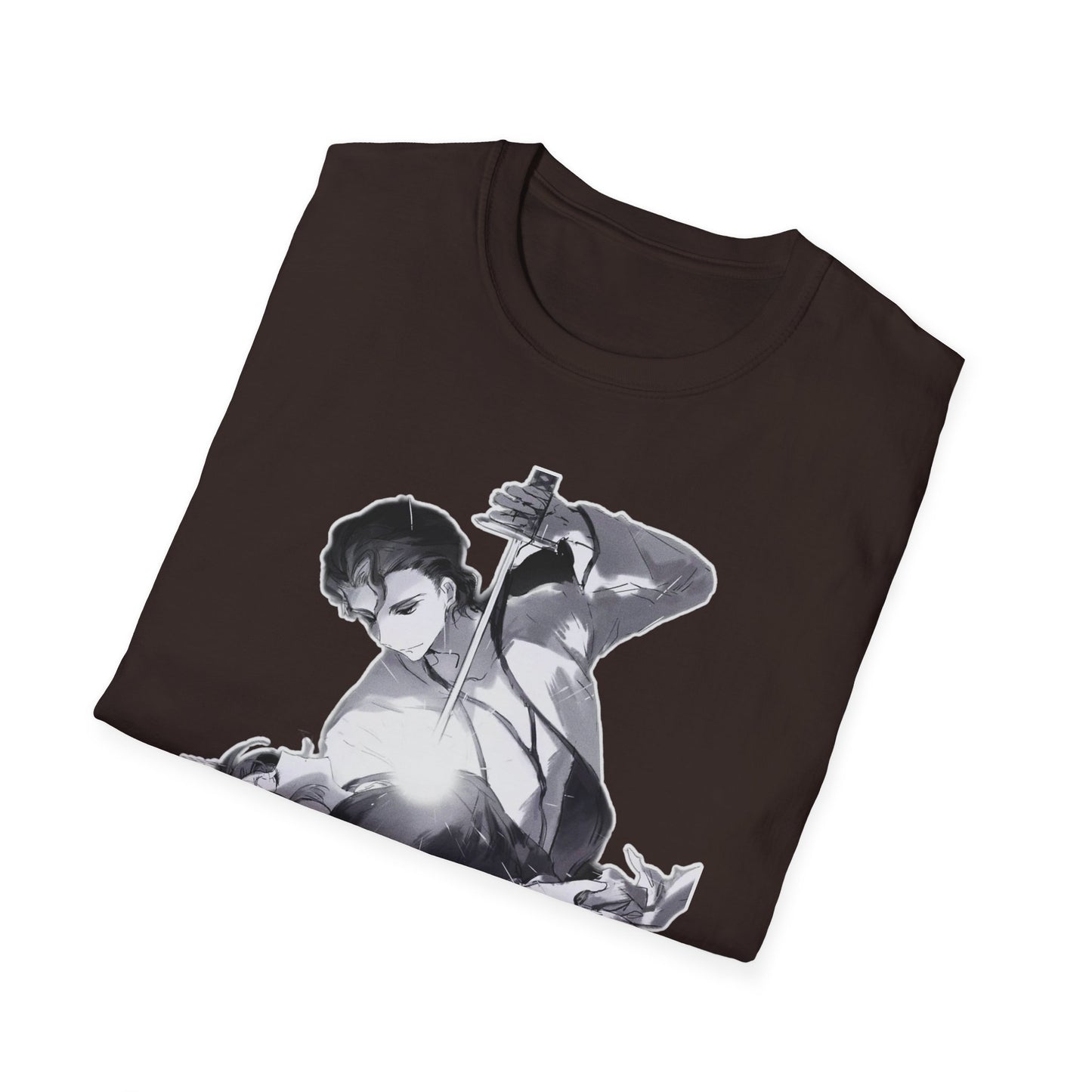 Artistic Unisex bleach 4 Softstyle T-Shirt with Dramatic Black & White Design, Casual Wear, Gift for Art Lovers, Streetwear, Everyday Comfort