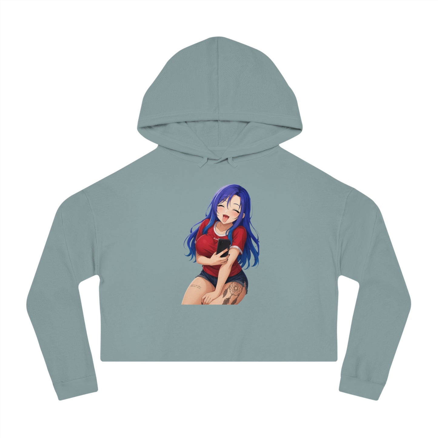 Anime-Inspired Cropped Hoodie - Cute & Sassy, Streetwear Fashion, Gift for Her, Cosplay, Casual Wear, Anime Lovers