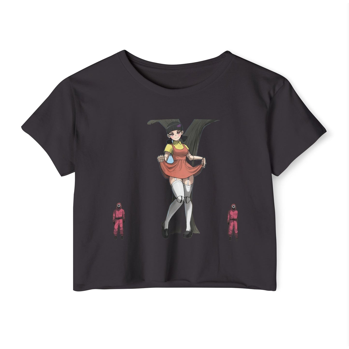 Squib game women's crop tee red light