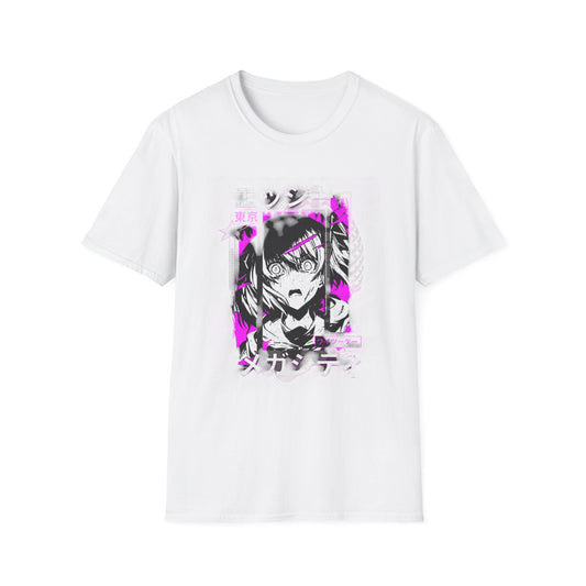Anime Graphic T-Shirt, Unisex Softstyle Tee, Casual Wear, Gift for Anime Lovers, Cool Streetwear, Manga Inspired Apparel