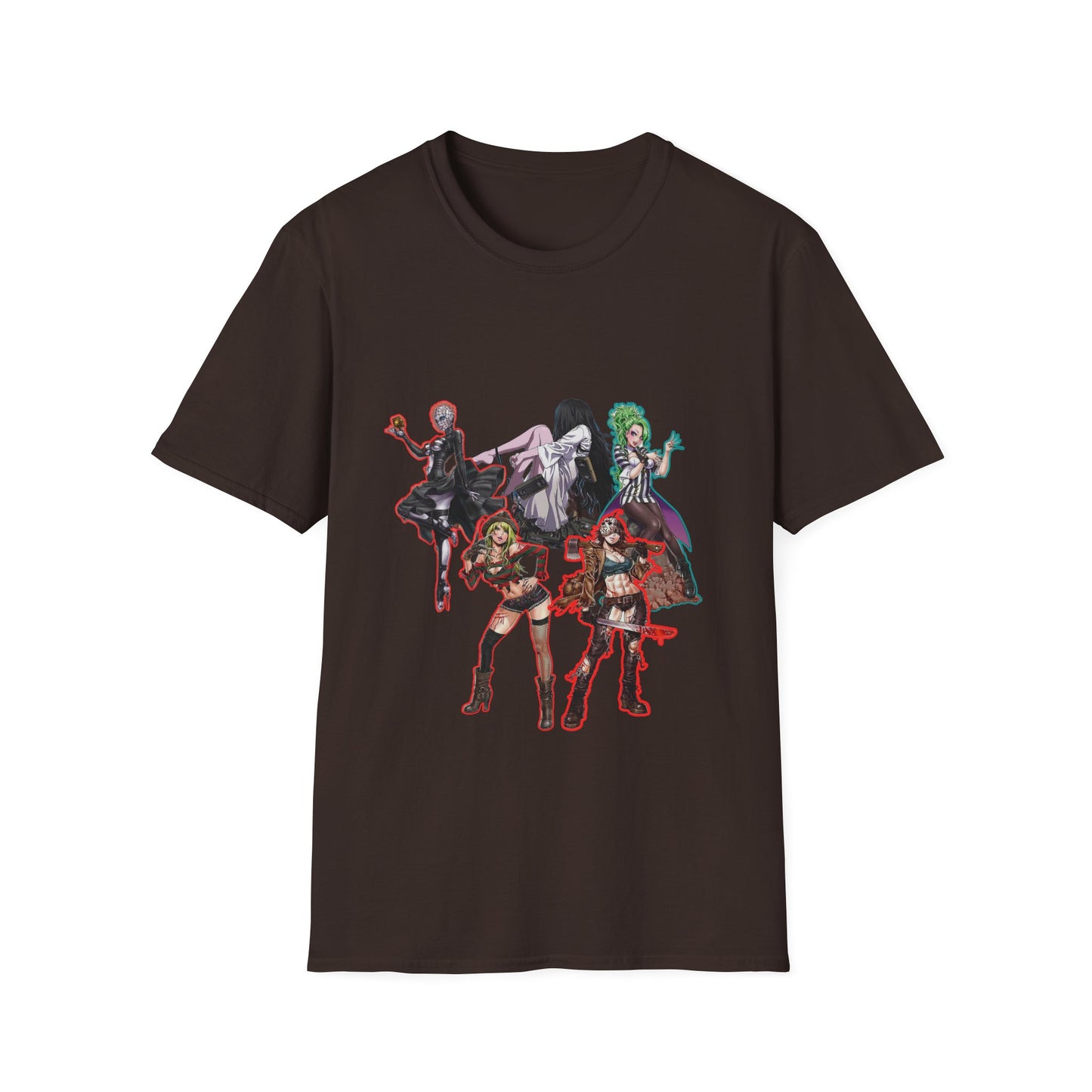 Anime-Inspired spooky season masters of horror 12 Graphic Tee: Leud by Design? Unisex Softstyle T-Shirt, Manga Merchandise, Comic Gift, Casual Wear, Anime Fan Apparel