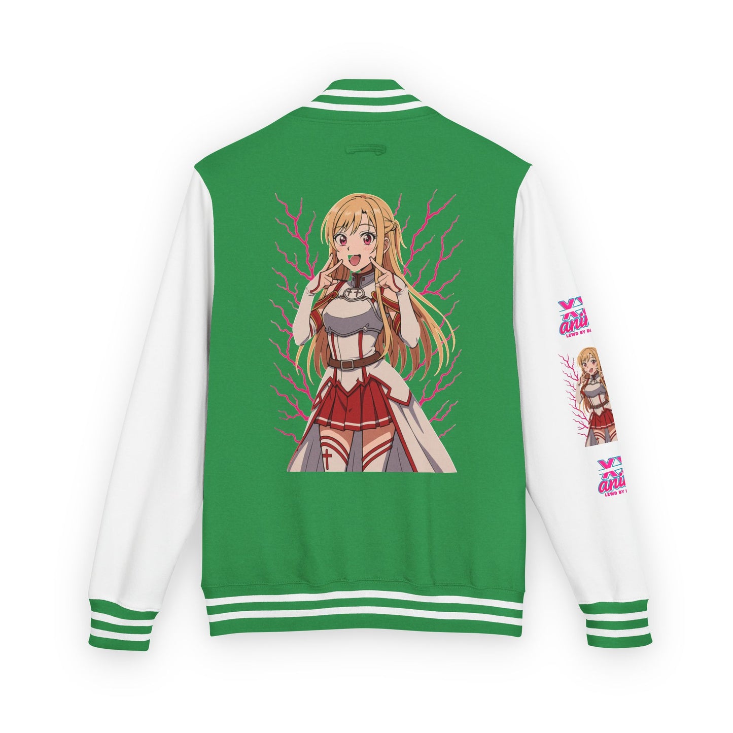 Trendy Unisex Heavyweight Letterman Jacket with Character Design - Cozy Apparel, Stylish Gifts, Casual Wear, Sports Jacket, Festival Fashion