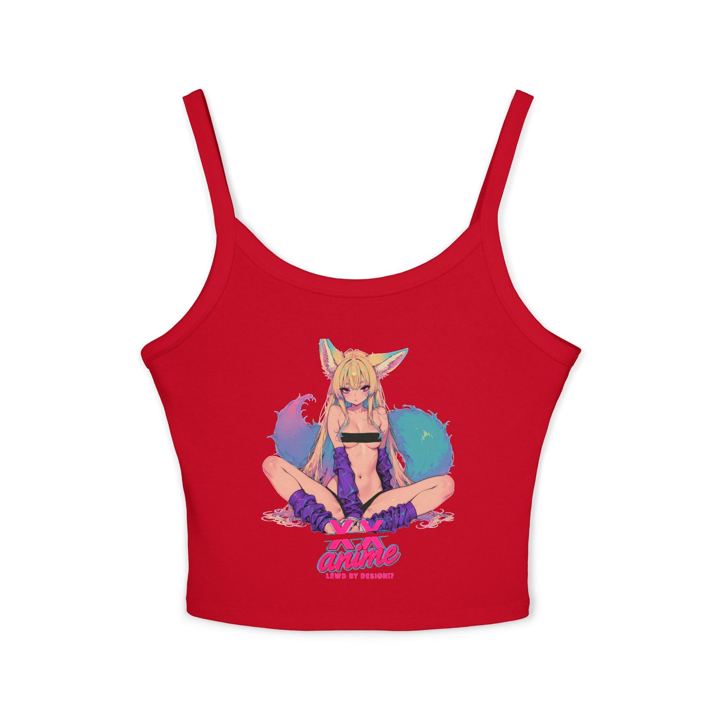 Anime-Inspired Women's Spaghetti Strap Tank Top, Cute Summer Top, Graphic Tee, Cosplay Outfit, Gift for Anime Lovers, Trendy Casual Wear