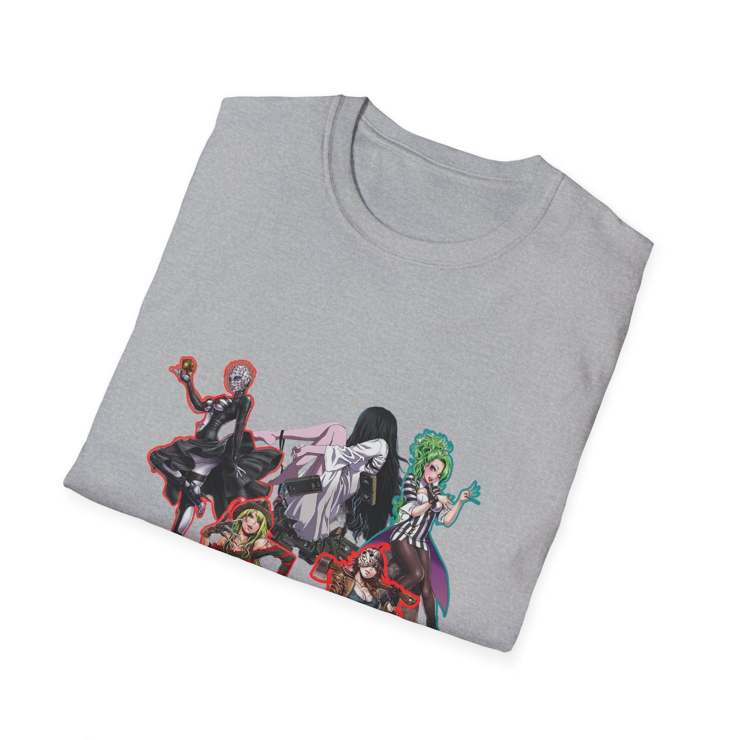 Anime-Inspired spooky season masters of horror 12 Graphic Tee: Leud by Design? Unisex Softstyle T-Shirt, Manga Merchandise, Comic Gift, Casual Wear, Anime Fan Apparel