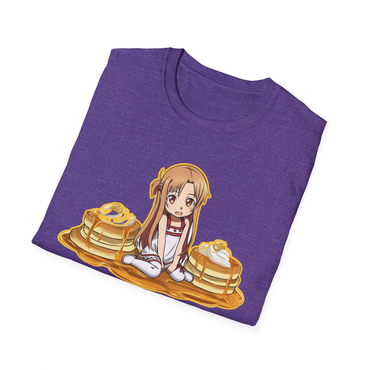 Cute Pancake Anime sao 2 T-Shirt, Fun Casual Wear, Kawaii Gift, Food Lover Style, Unique Graphic Tee, Perfect for Everyday Comfort