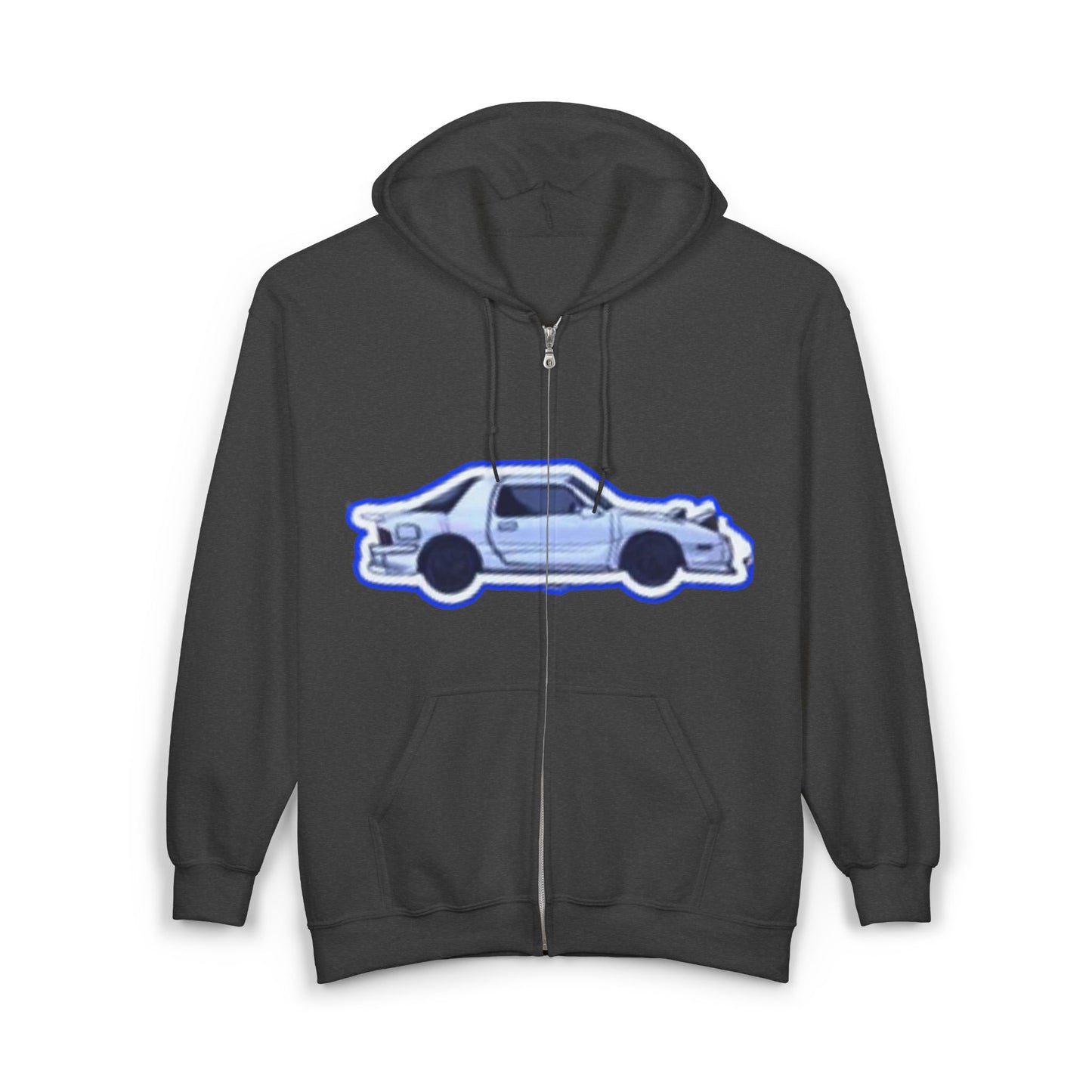 Retro Car initial D Hoodie, Unisex Zip Sweatshirt, Vintage Car Lover Gift, 80s Style Car Apparel, Perfect for Road Trips and Car Shows