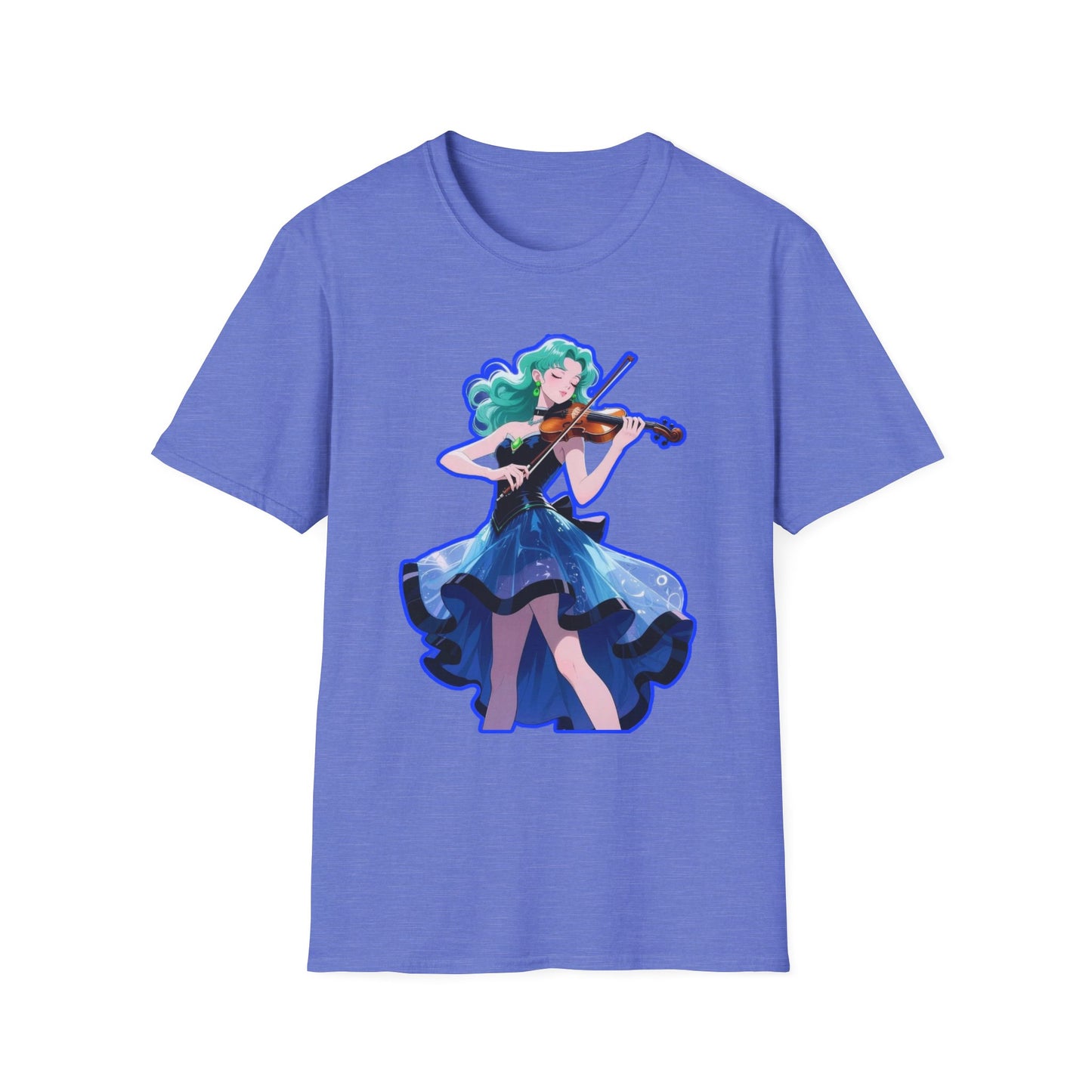 Enchanting Violinist sailor moon 7 Unisex Softstyle T-Shirt, Music Lover Gift, Casual Wear, Concert Tee, Artistic Apparel