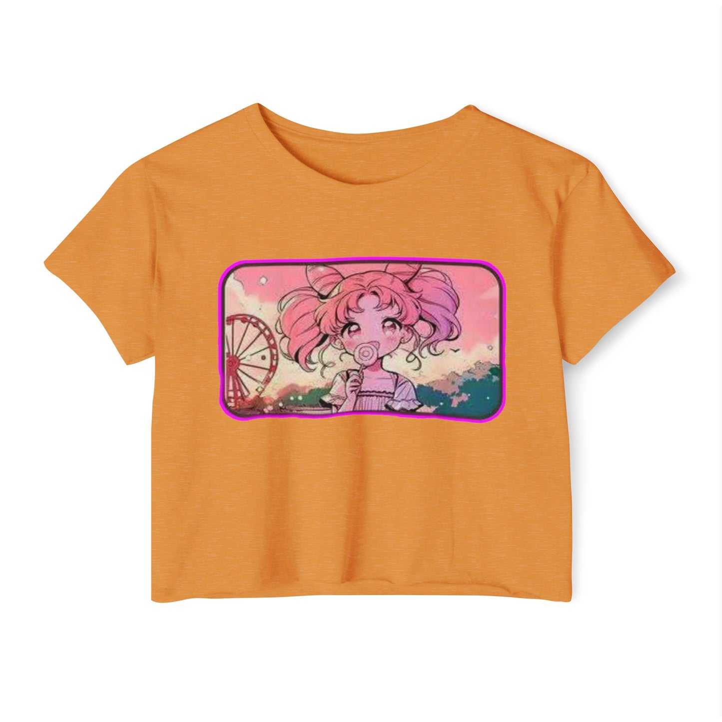 Women's sailor moon 10 Festival Crop Top, Cute Summer Tee, Boho Shirt, Music Festival Wear, Graphic Crop Top, Trendy Summer Outfit