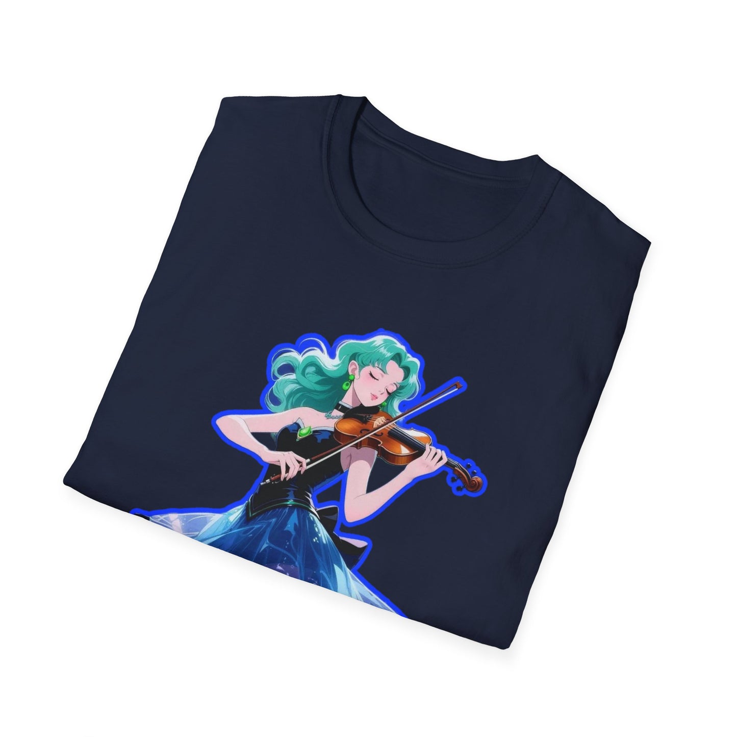Enchanting Violinist sailor moon 7 Unisex Softstyle T-Shirt, Music Lover Gift, Casual Wear, Concert Tee, Artistic Apparel