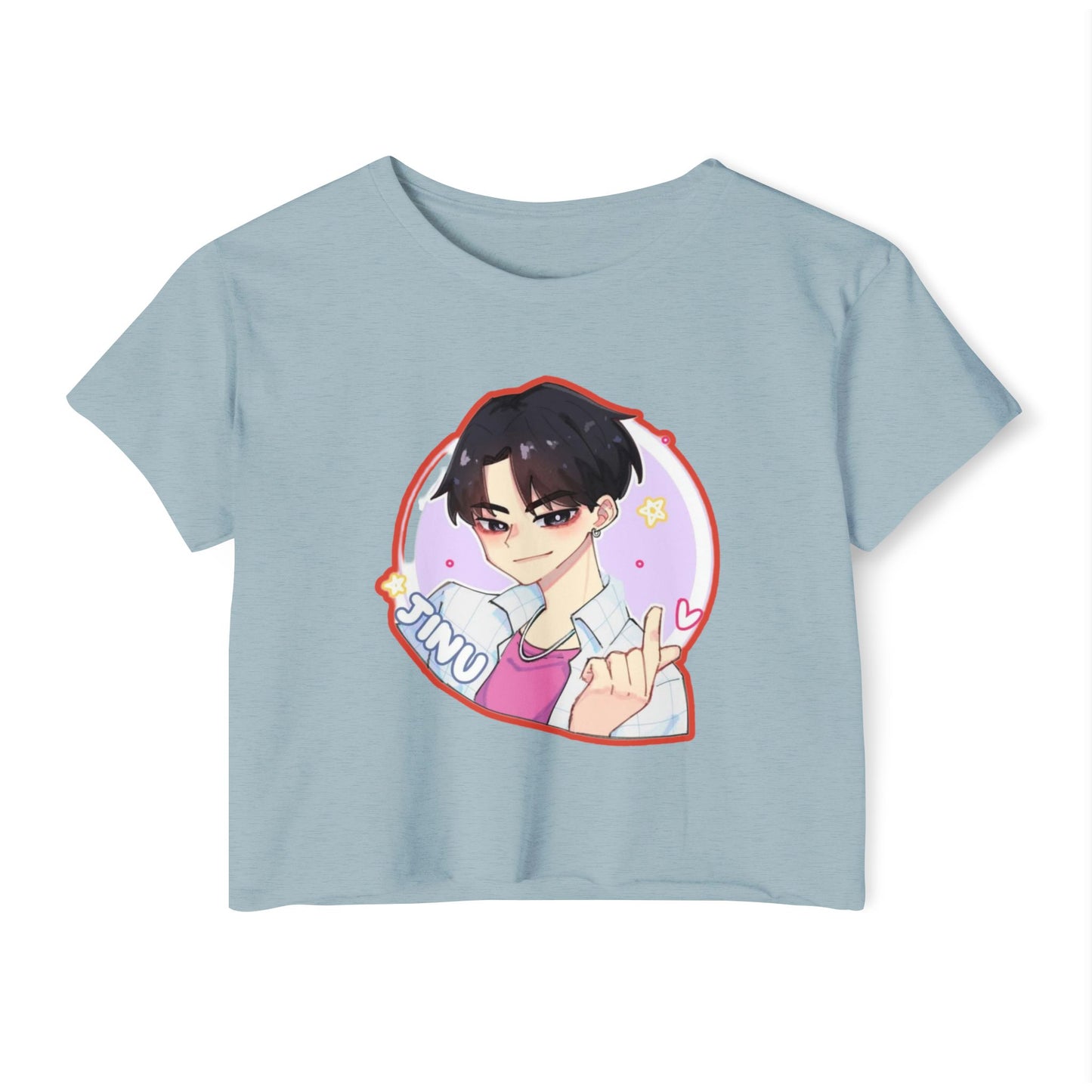 Women's Festival kpop boys 2 Crop Top with Cute Anime Design, Trendy Summer Top, Gift for Anime Lovers, Music Fest Outfit, Vibrant Graphic Tee