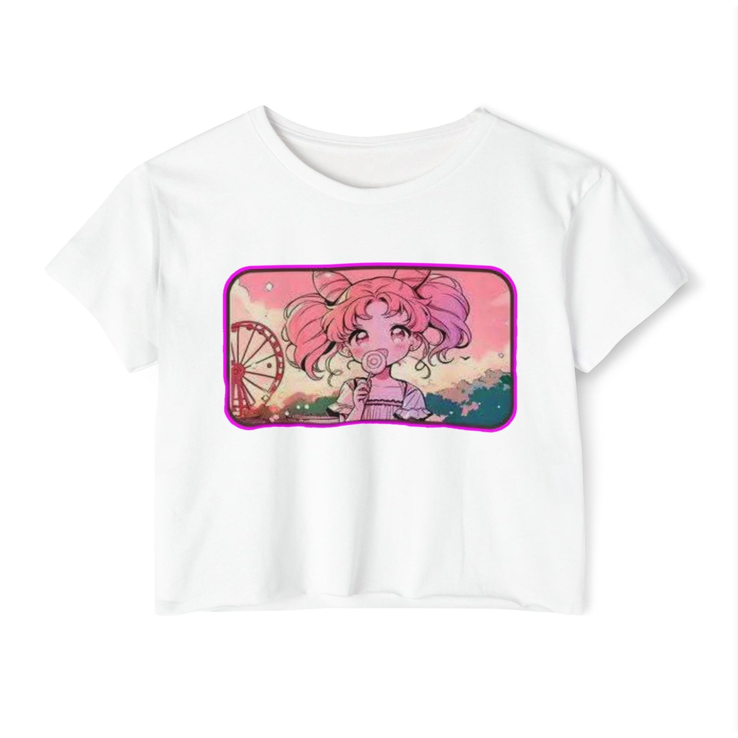 Women's sailor moon 10 Festival Crop Top, Cute Summer Tee, Boho Shirt, Music Festival Wear, Graphic Crop Top, Trendy Summer Outfit