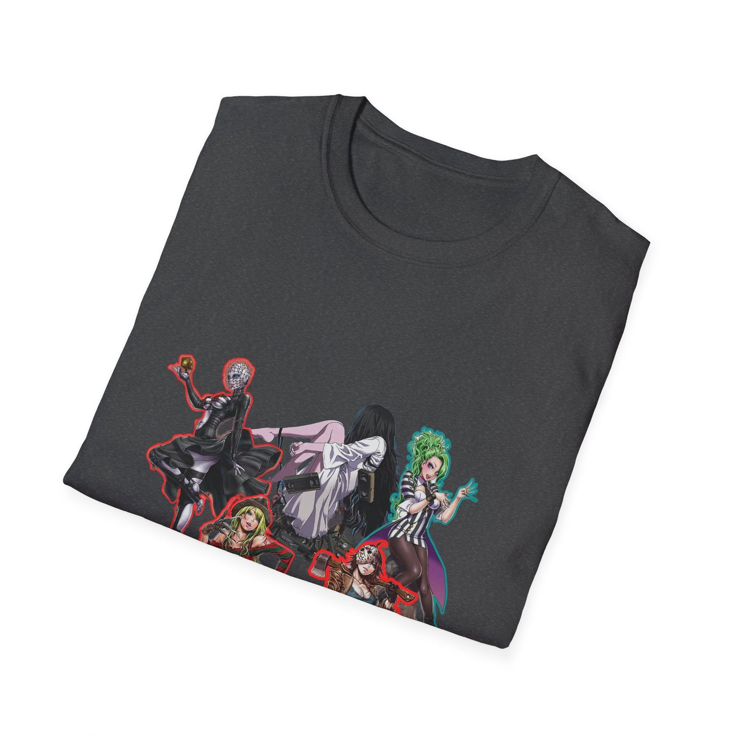 Anime-Inspired spooky season masters of horror 12 Graphic Tee: Leud by Design? Unisex Softstyle T-Shirt, Manga Merchandise, Comic Gift, Casual Wear, Anime Fan Apparel