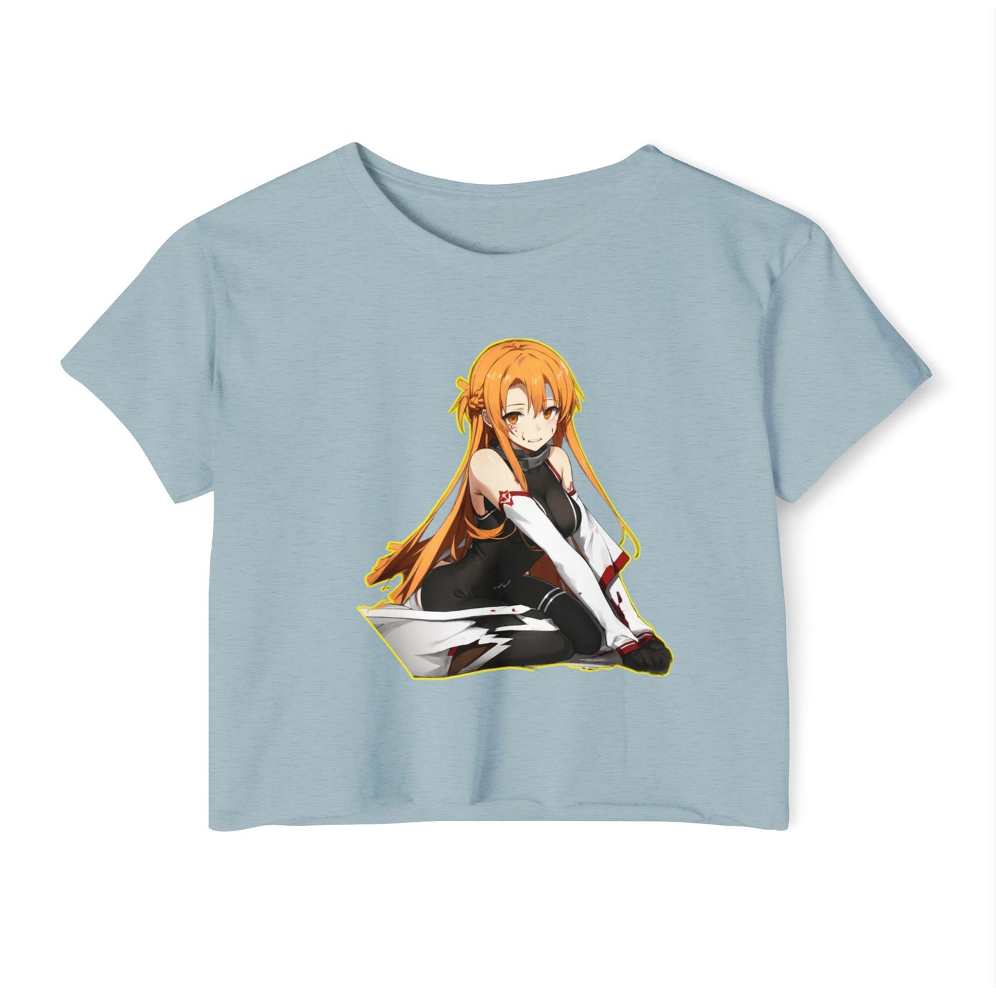 Women's Festival Crop sao 2 Top, Cute Anime Graphic Tee, Summer Concert Outfit, Stylish Casual Wear, Gift for Anime Lovers, Festival Clothing