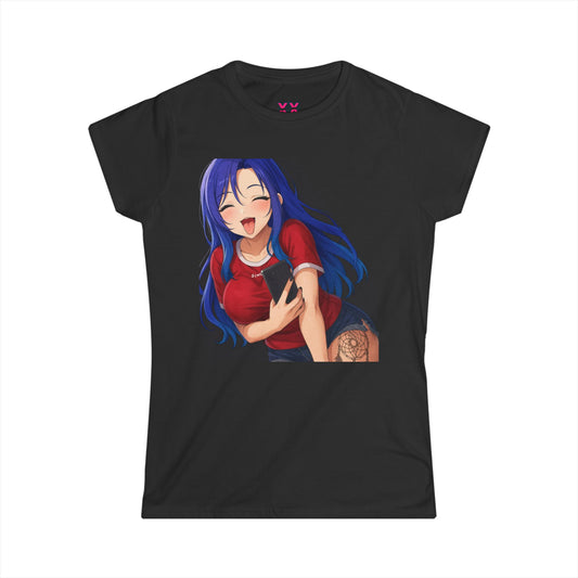 Copy of Anime-Inspired Women's Softstyle Tee, Casual Graphic Tee, Cute Character Shirt, Gift for Anime Fans, Everyday Wear, Pop Culture Apparel