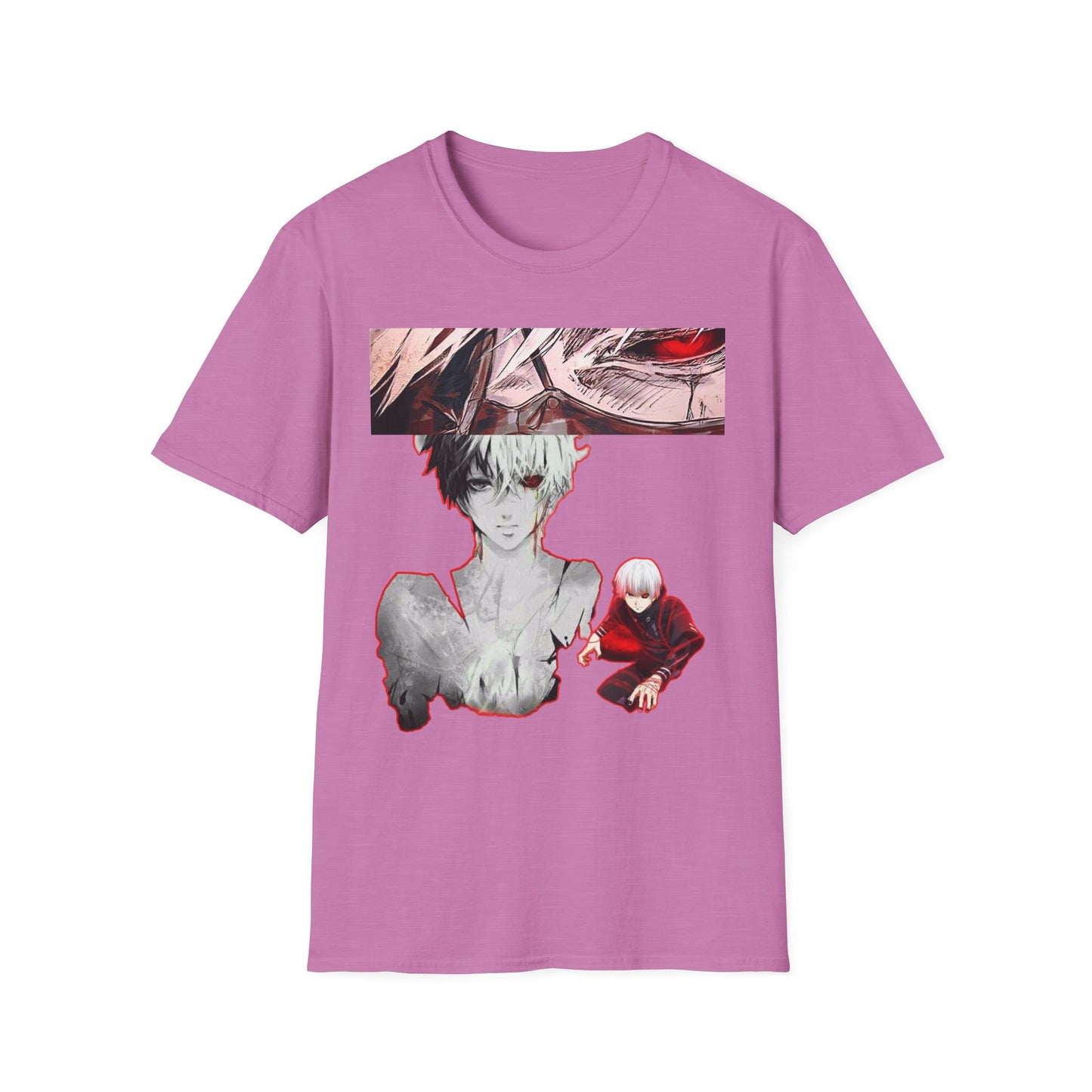 Anime-Inspired Graphic tokyo ghoul styleT-Shirt for Fans, Casual Wear, Birthday Gift, Unisex Softstyle Tee, Perfect for Conventions, Manga Enthusiasts