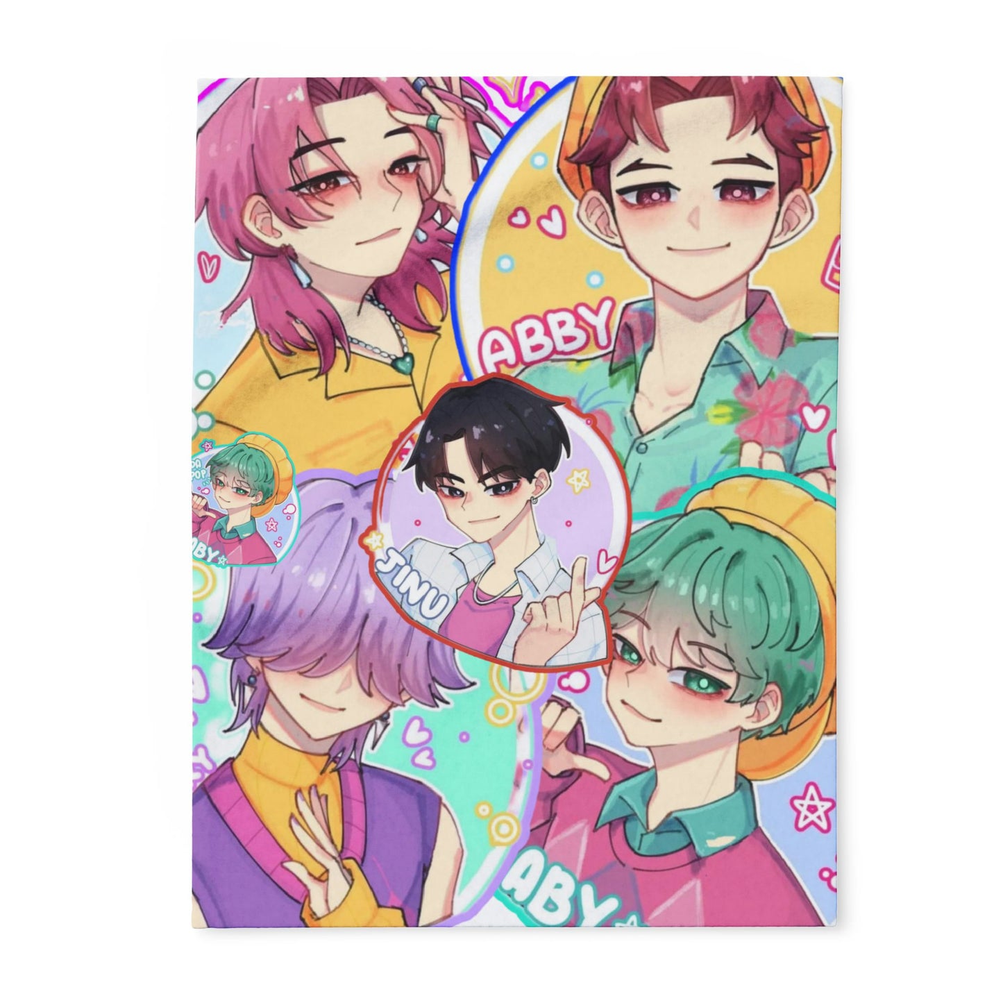 Anime-Inspired kpop boys Fleece Blanket, Cozy Throw Blanket, Personalized Gift, Home Decor, Unique Anime Blanket