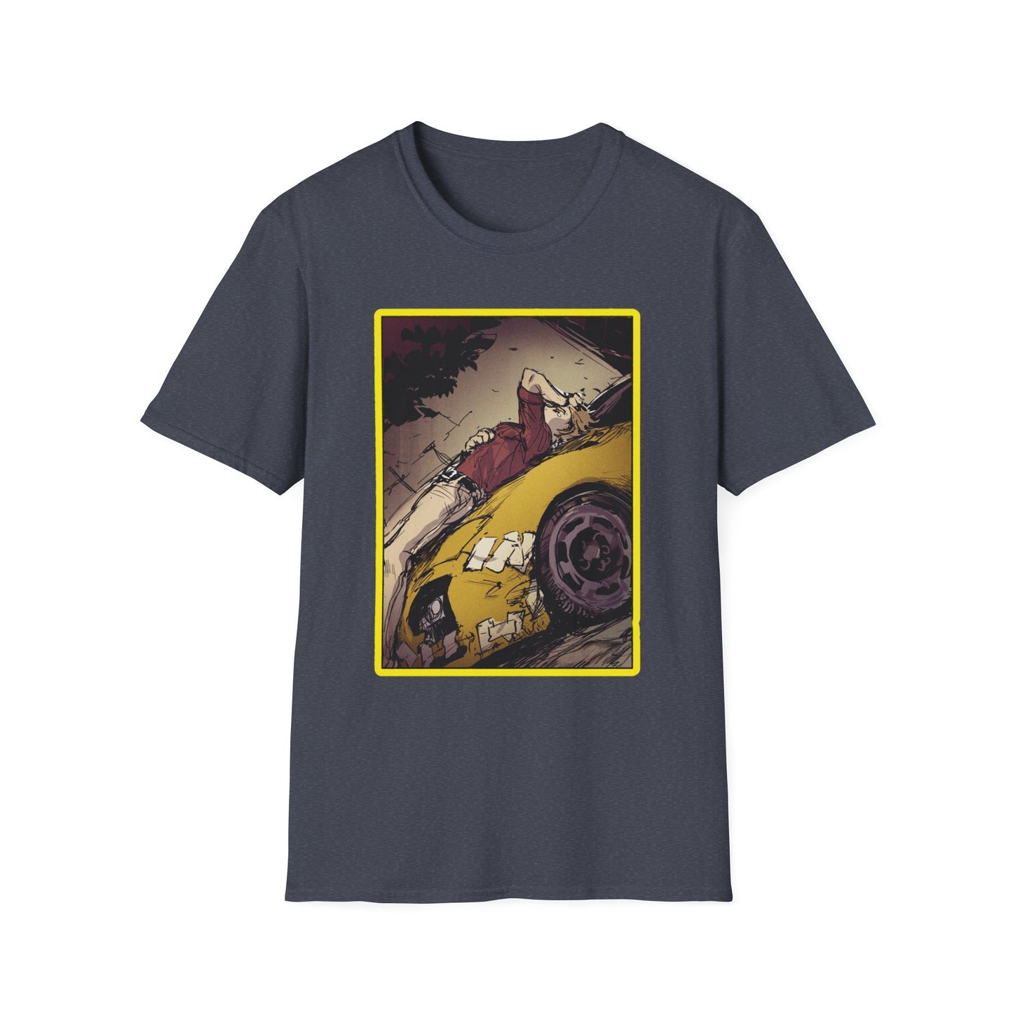 Retro Car Art initial D 11 Unisex Softstyle T-Shirt | Casual Fashion, Graphic Tee, Gift for Car Lovers, Streetwear, Vintage Aesthetic