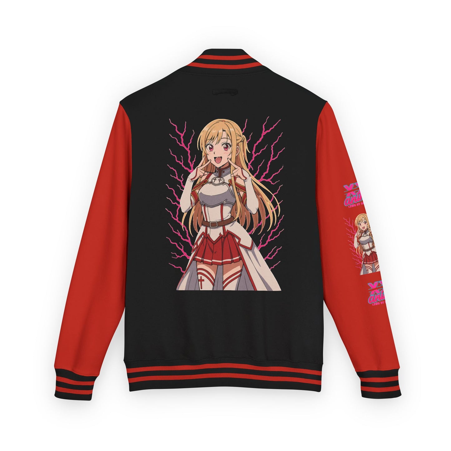 Trendy Unisex Heavyweight Letterman Jacket with Character Design - Cozy Apparel, Stylish Gifts, Casual Wear, Sports Jacket, Festival Fashion