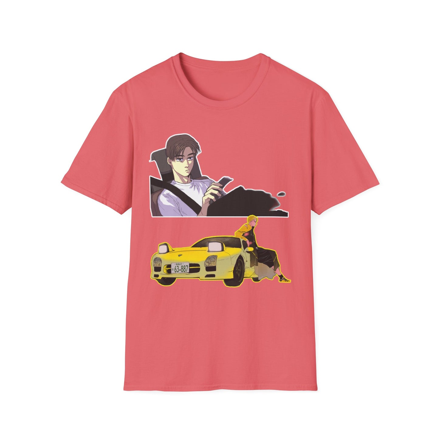 Anime-Inspired Unisex initial D 9 Softstyle T-Shirt, Graphic Tee, Casual Wear, Gift for Fans, Streetwear Style, Soft Cotton Top