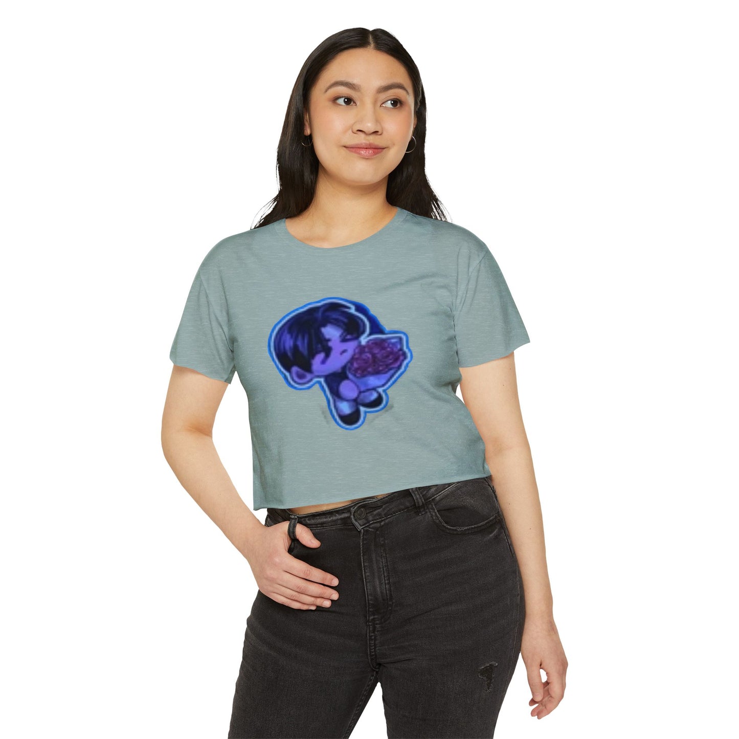 Festival Vibe Women's  initial D 4Crop Top, Stylish Summer Tee, Boho Chic Shirt, Music Event Outfit, Cute Gift for Her