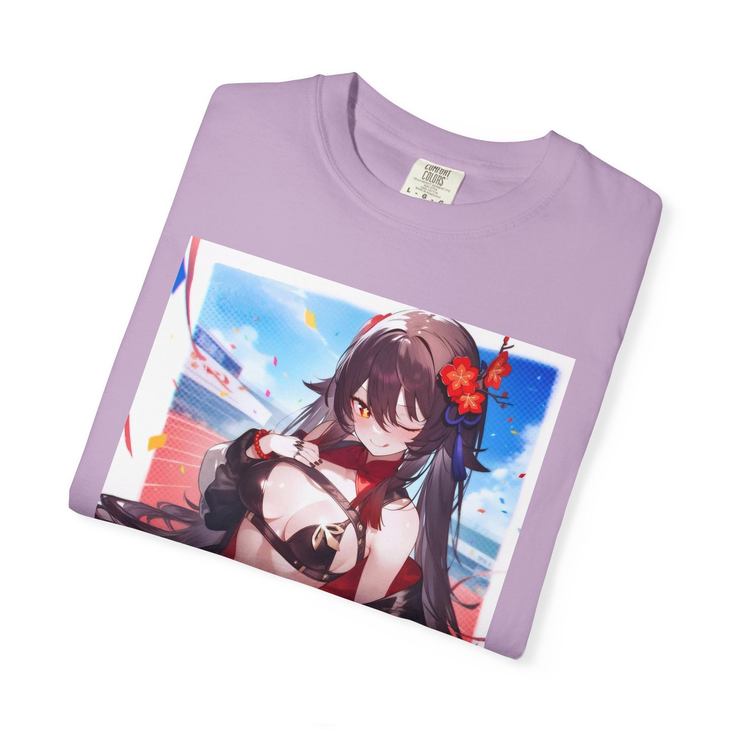 Anime-Inspired lewd type Garment-Dyed T-shirt, Perfect for Anime Fans, Casual Wear, Gift for Holidays, Unique Streetwear Look, Comfortable Summer Tee