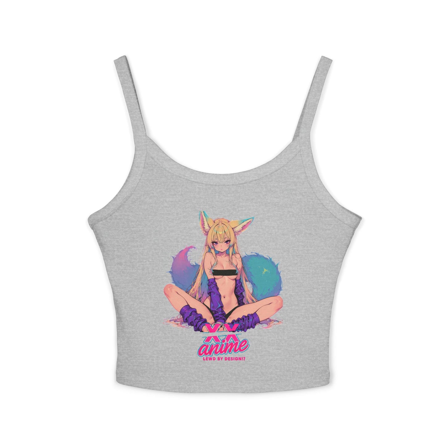 Anime-Inspired Women's Spaghetti Strap Tank Top, Cute Summer Top, Graphic Tee, Cosplay Outfit, Gift for Anime Lovers, Trendy Casual Wear