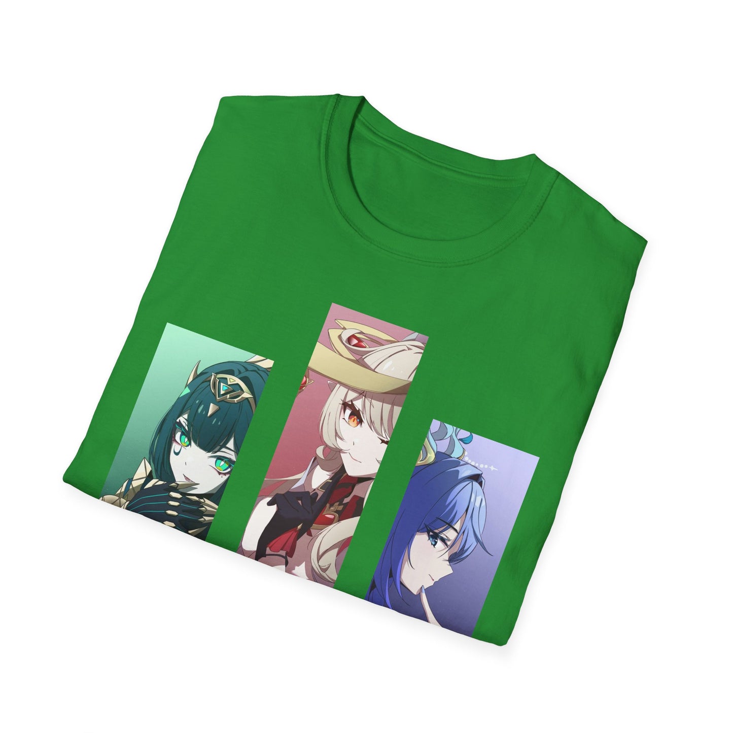 Anime Trio Unisex Softstyle T-Shirt, Casual Tee, Geek Fashion, Gift for Anime Lovers, Novelty Shirt, Unique Graphic Tee