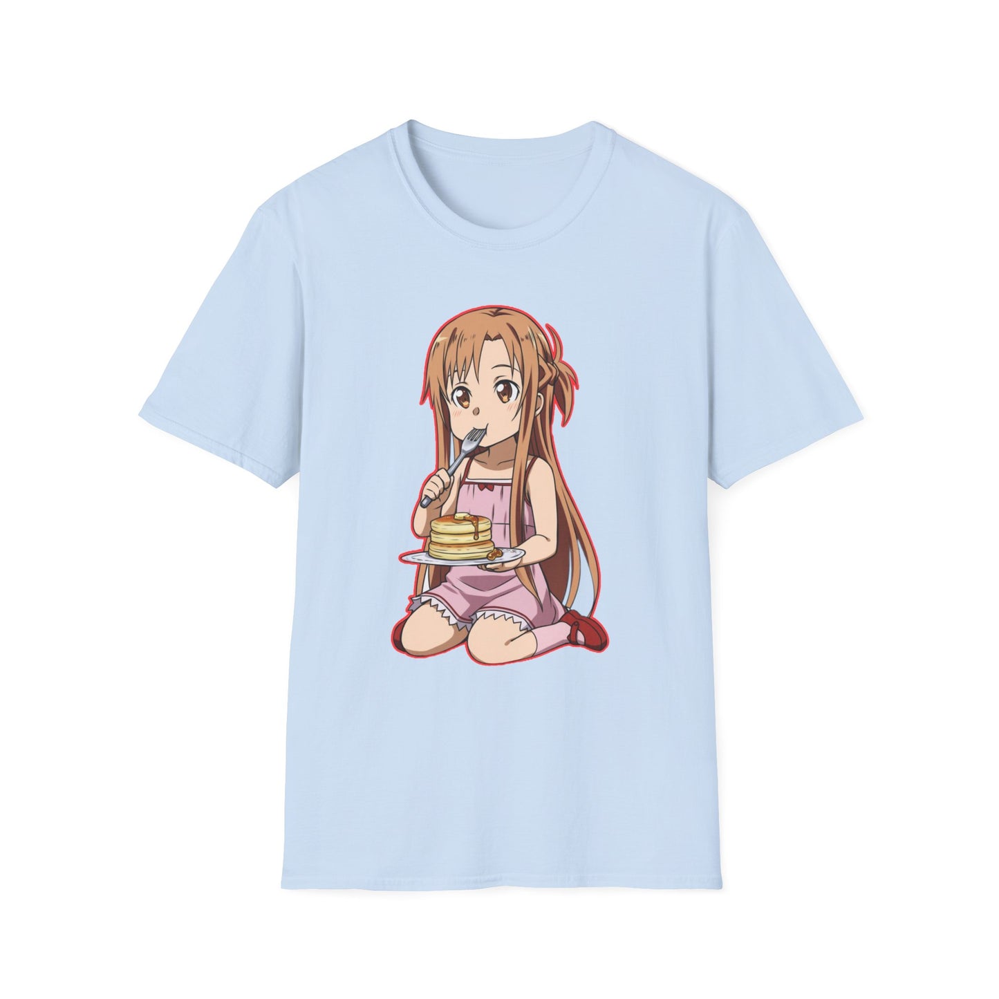 Anime Character Pancakes  sao Unisex Softstyle T-Shirt, Cute Graphic Tee, Gift for Fans, Casual Wear, Cosplay Event
