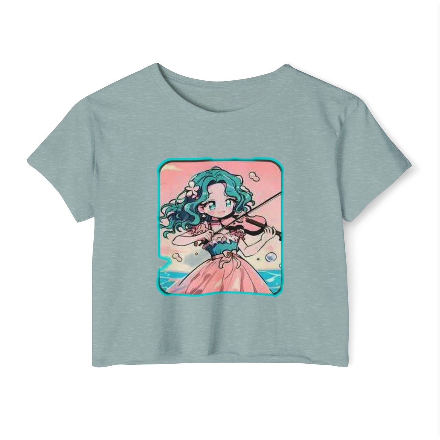 Women's Festival sailor moon 16 Crop Top, Boho Chic Shirt, Cute Summer Top, Music Festival Outfit, Casual Crop Tee, Gift for Her