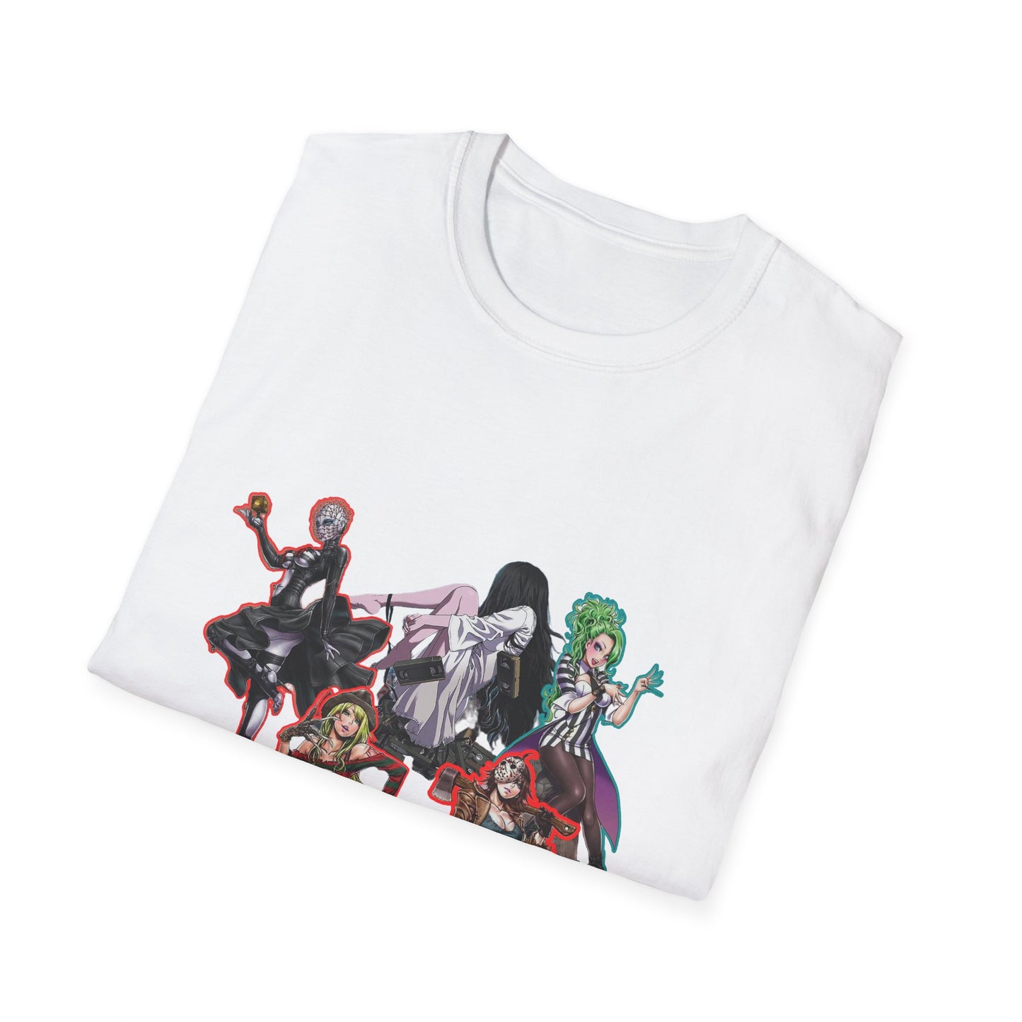 Anime-Inspired spooky season masters of horror 12 Graphic Tee: Leud by Design? Unisex Softstyle T-Shirt, Manga Merchandise, Comic Gift, Casual Wear, Anime Fan Apparel