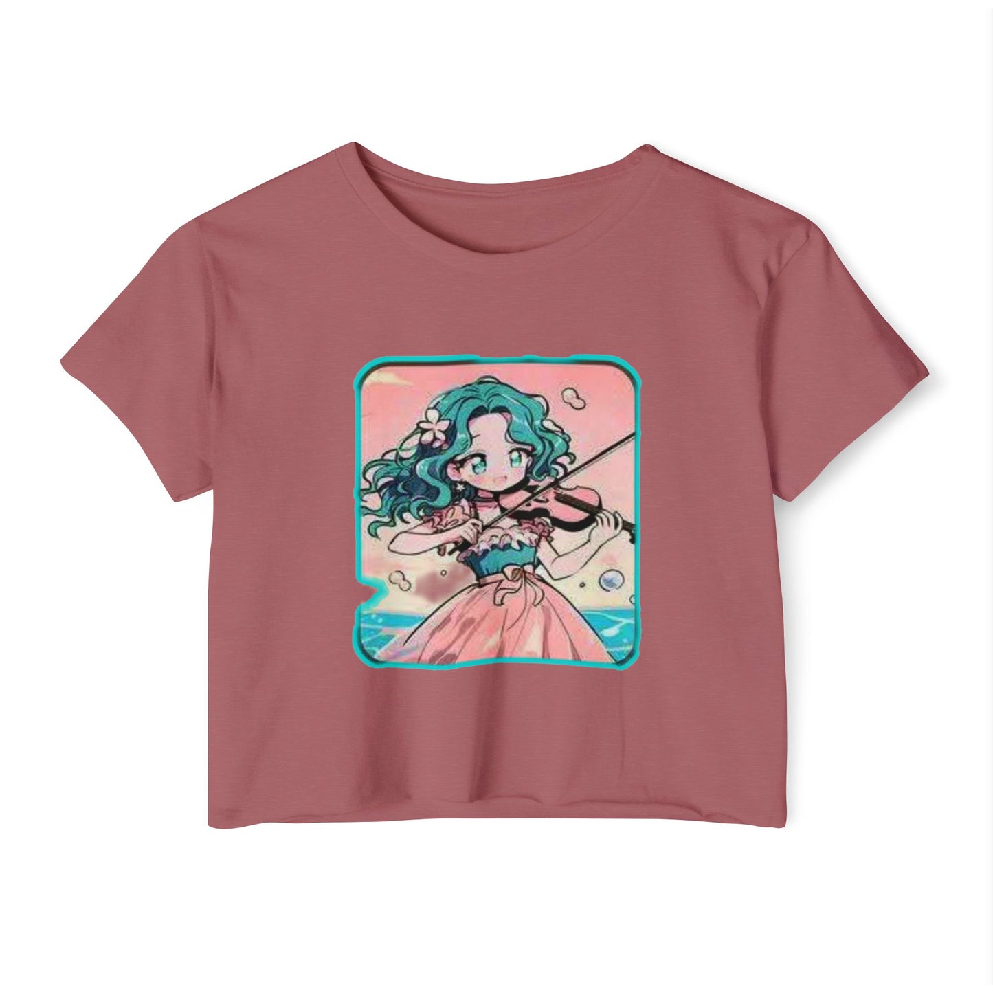 Women's Festival sailor moon 16 Crop Top, Boho Chic Shirt, Cute Summer Top, Music Festival Outfit, Casual Crop Tee, Gift for Her