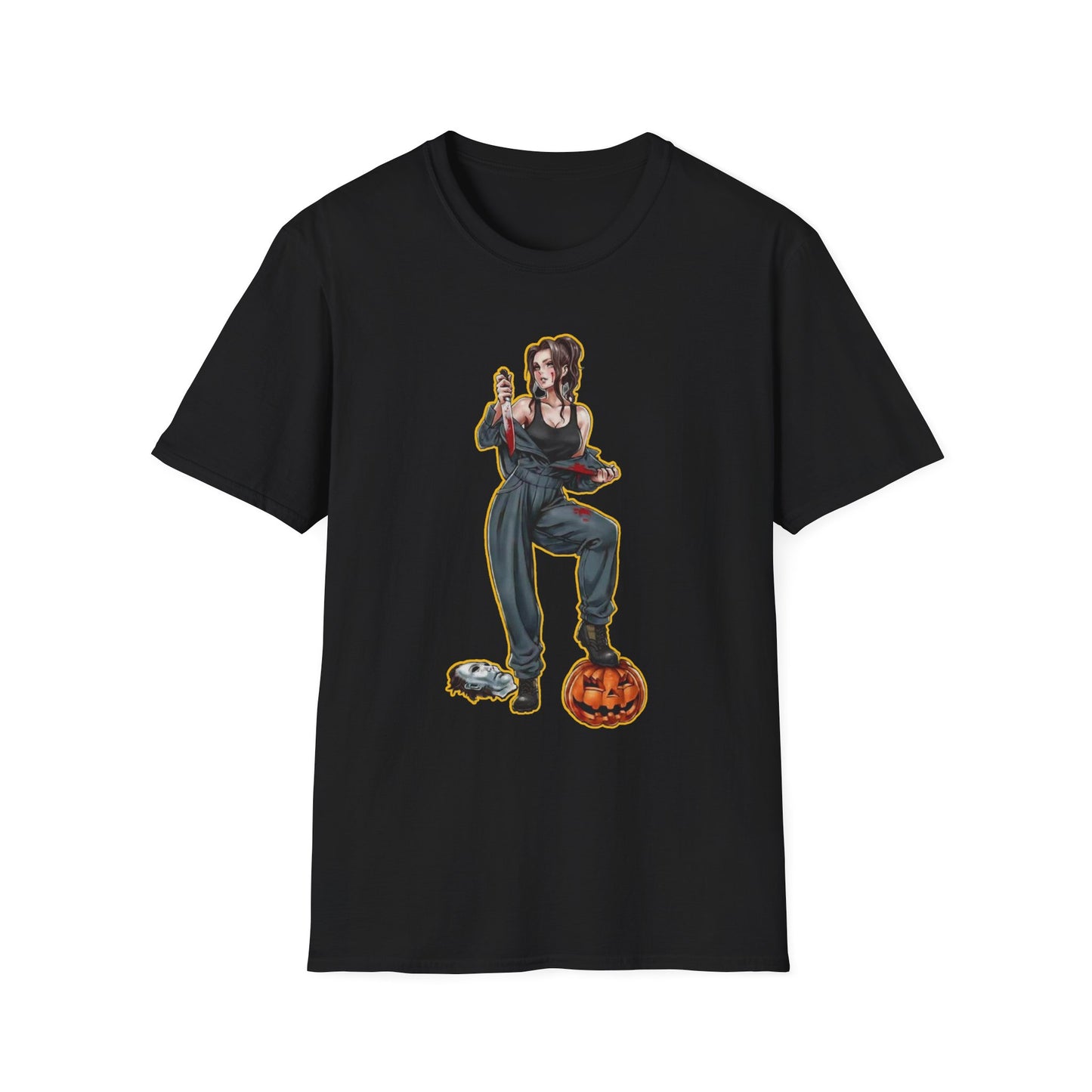 Unisex Anime Graphic spooky season masters of horror 8Tee, Playful Halloween T-Shirt, Fun Casual Wear for Anime Lovers, Gift for Friends, Unique Character Design Shirt