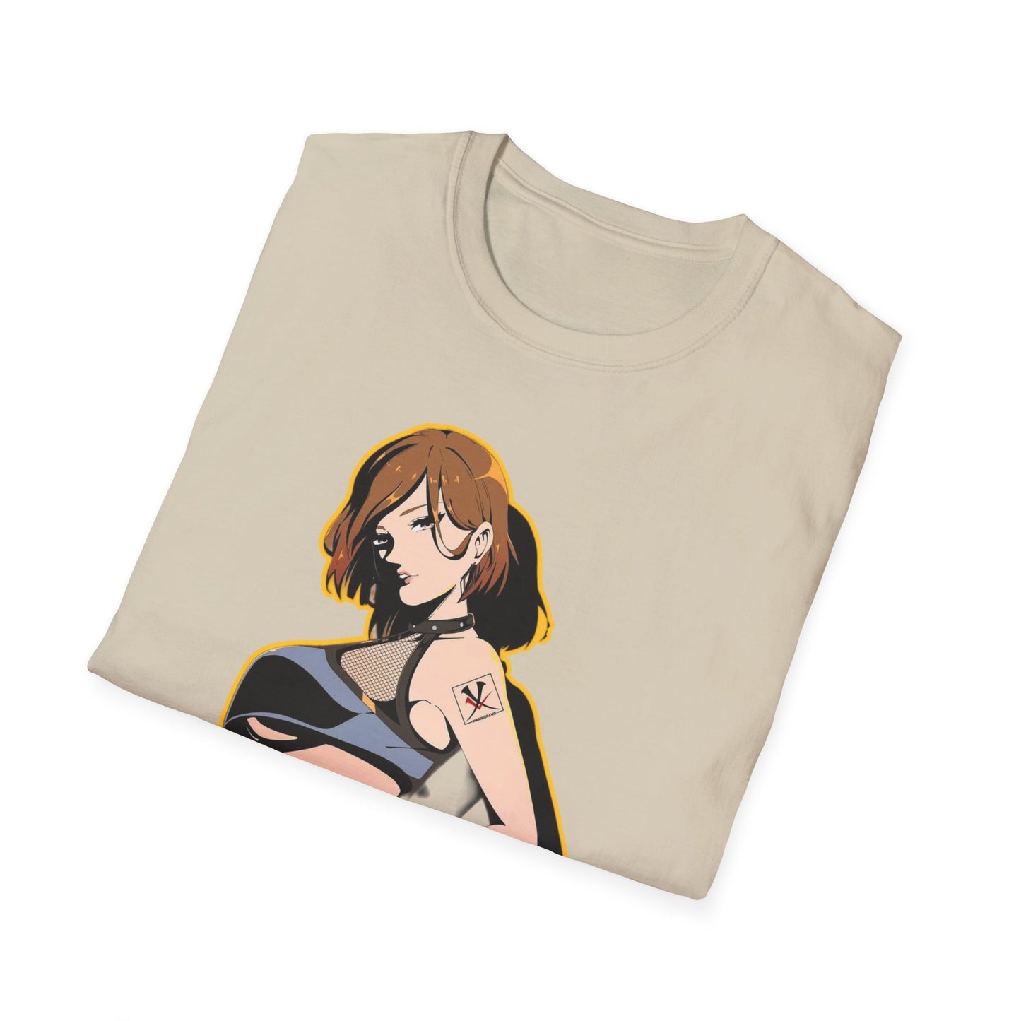 Chic Graphic one piece T-Shirt for Trendy Fashionistas, Unisex Softstyle Tee, Anime Art Apparel, Perfect Gift for Birthdays and Casual Outings
