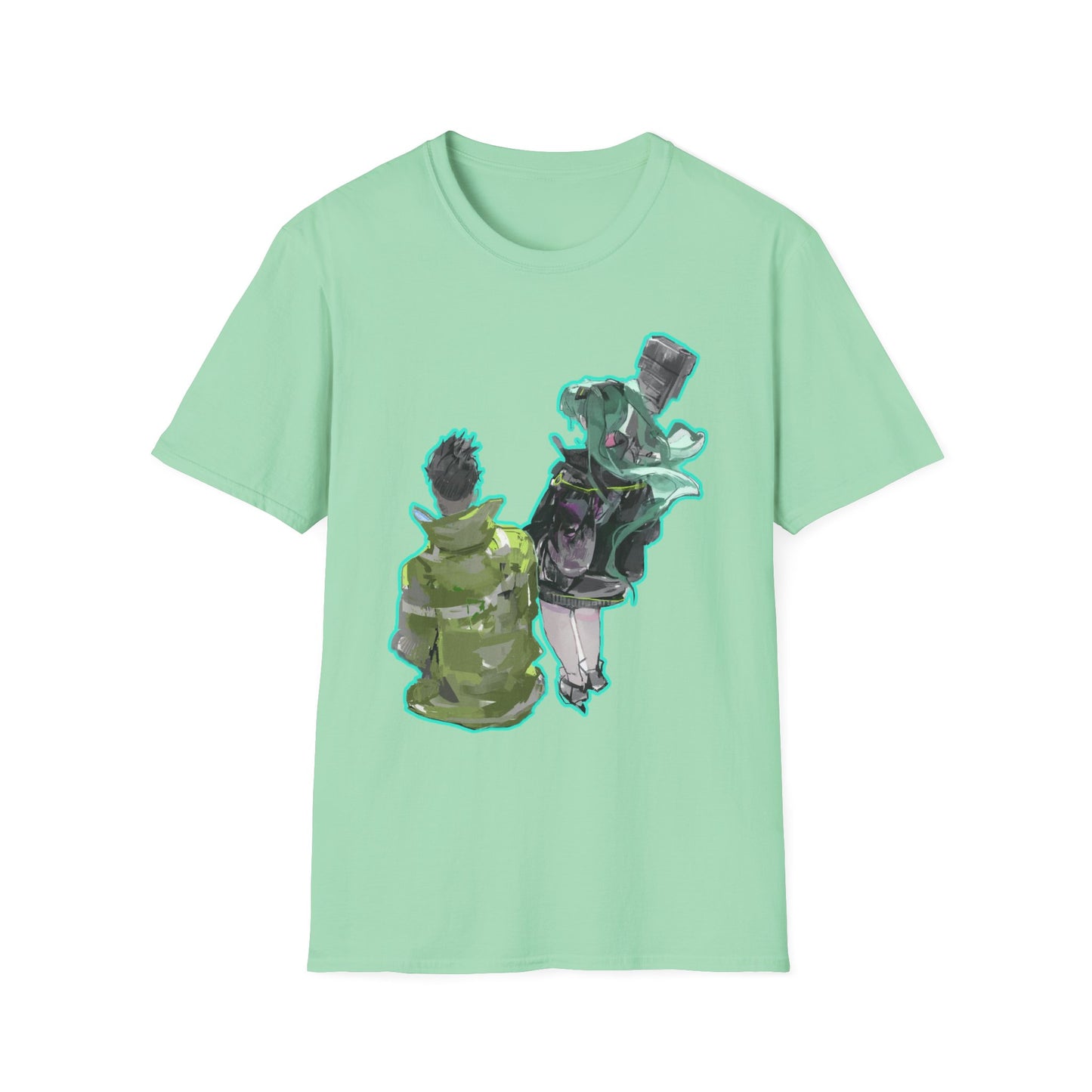 Stylish Unisex  cyber punk style Softstyle T-Shirt with Unique Graphic Design - Perfect for Casual Wear, Gifts, Art Lovers, Birthday, Everyday Style