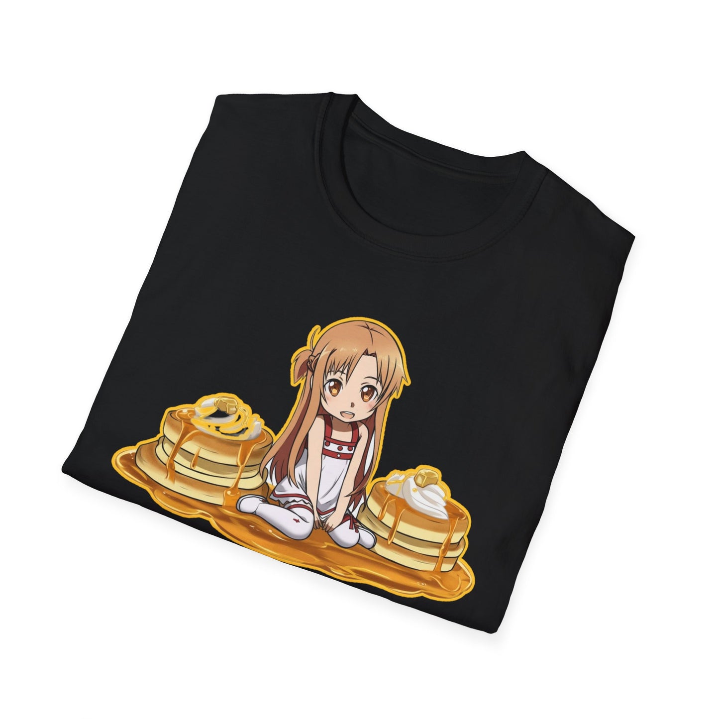 Cute Pancake Anime sao 2 T-Shirt, Fun Casual Wear, Kawaii Gift, Food Lover Style, Unique Graphic Tee, Perfect for Everyday Comfort