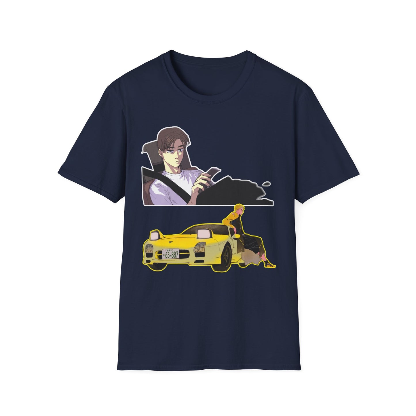 Anime-Inspired Unisex initial D 9 Softstyle T-Shirt, Graphic Tee, Casual Wear, Gift for Fans, Streetwear Style, Soft Cotton Top