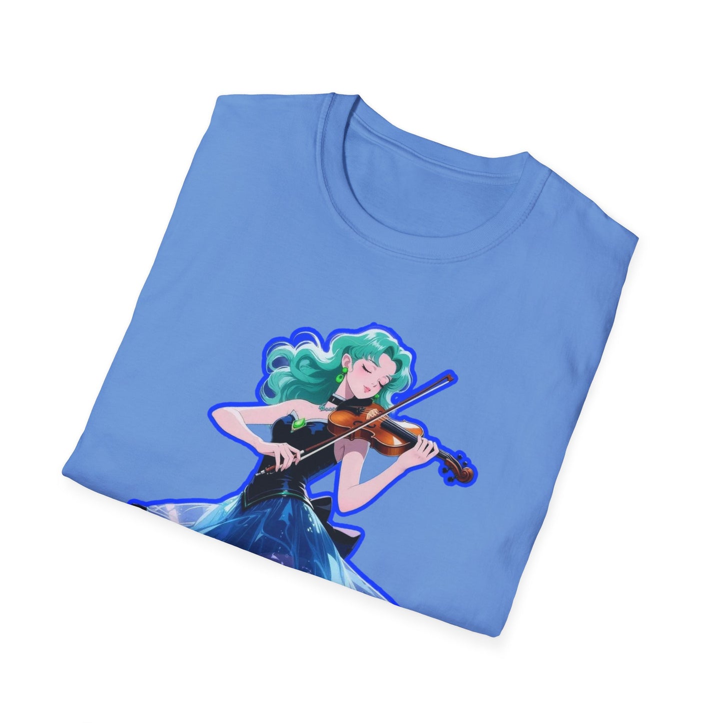 Enchanting Violinist sailor moon 7 Unisex Softstyle T-Shirt, Music Lover Gift, Casual Wear, Concert Tee, Artistic Apparel