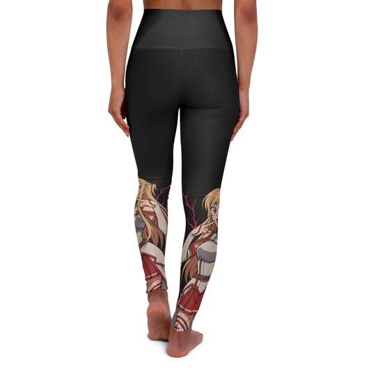 Anime-Inspired High Waisted Yoga Leggings, Activewear, Gym Pants, Fitness Apparel, Unique Gifts for Anime Fans