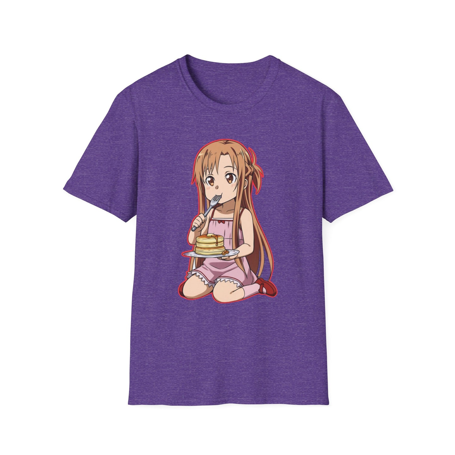 Anime Character Pancakes  sao Unisex Softstyle T-Shirt, Cute Graphic Tee, Gift for Fans, Casual Wear, Cosplay Event