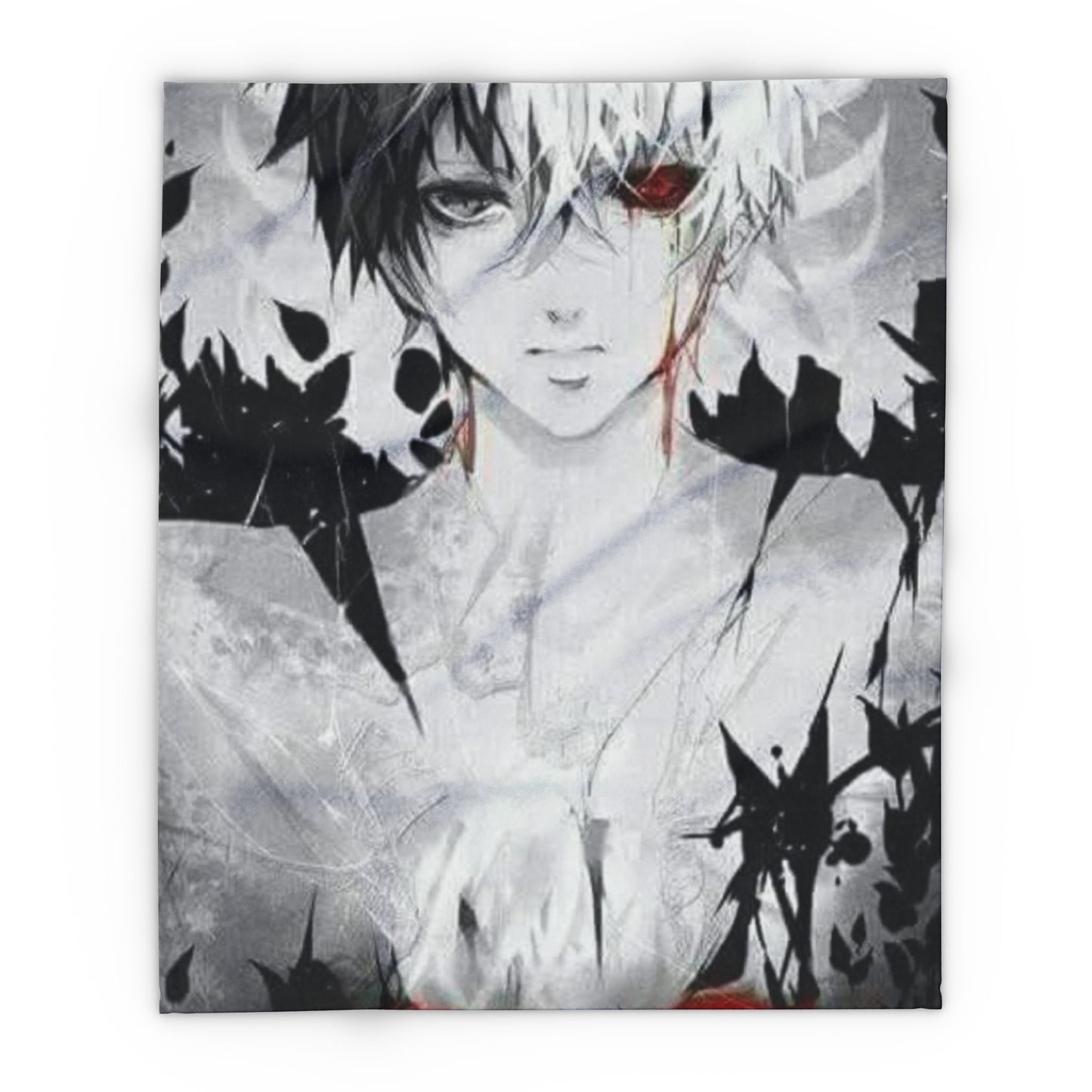Dark Aesthetic Arctic Tokyo ghoul style Fleece Blanket, Cozy Throw for Cult Movie Fans, Anime Lovers, Home Decor, Unique Gift Idea