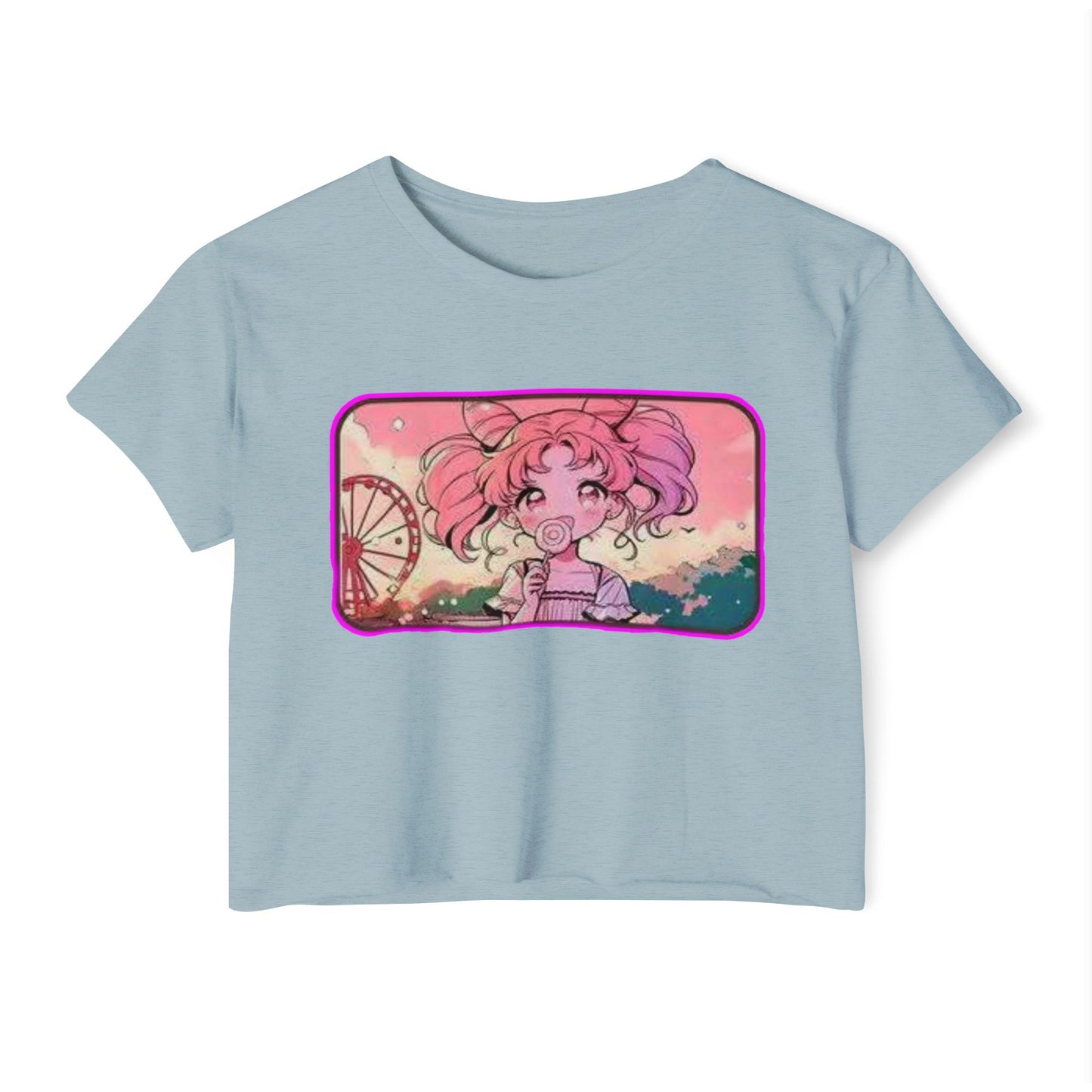 Women's sailor moon 10 Festival Crop Top, Cute Summer Tee, Boho Shirt, Music Festival Wear, Graphic Crop Top, Trendy Summer Outfit