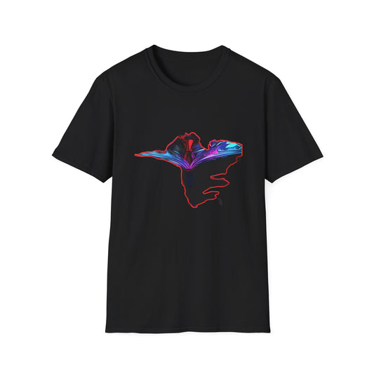Dn Colorful Artistic Michigan Unisex Softstyle T-Shirt, Casual Wear, Unique Gift, Summer Outfit, Birthday Present, Art Lover's Tee