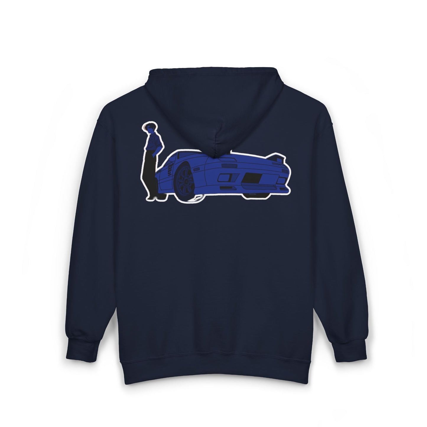 Retro Car initial D Hoodie, Unisex Zip Sweatshirt, Vintage Car Lover Gift, 80s Style Car Apparel, Perfect for Road Trips and Car Shows