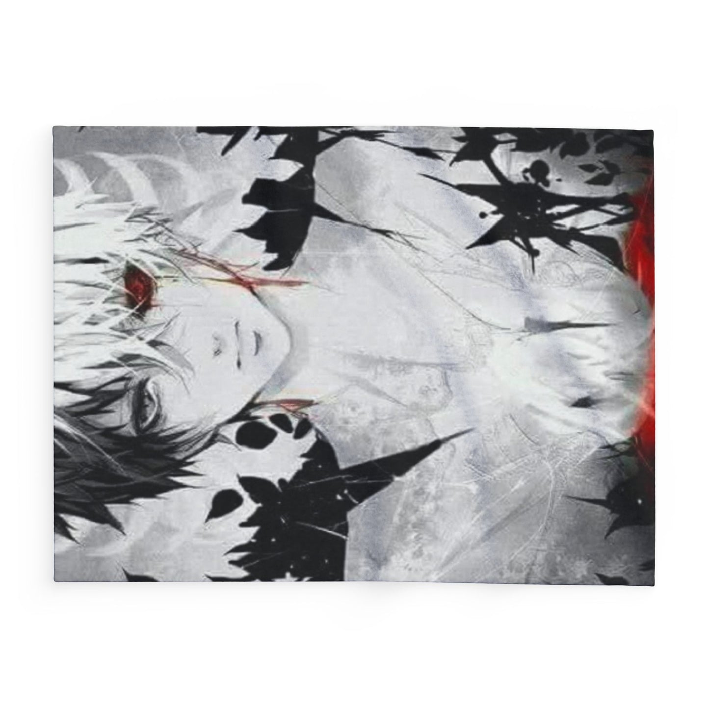 Dark Aesthetic Arctic Tokyo ghoul style Fleece Blanket, Cozy Throw for Cult Movie Fans, Anime Lovers, Home Decor, Unique Gift Idea