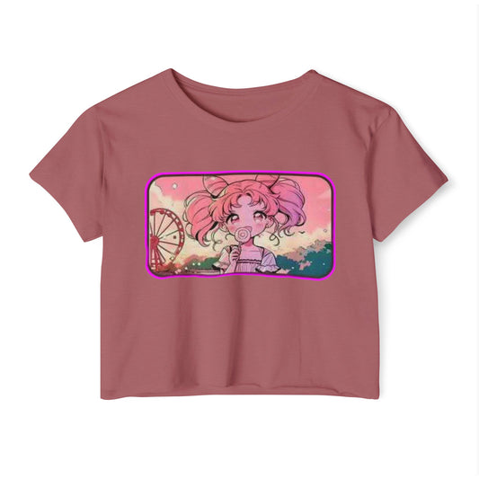 Women's sailor moon 10 Festival Crop Top, Cute Summer Tee, Boho Shirt, Music Festival Wear, Graphic Crop Top, Trendy Summer Outfit
