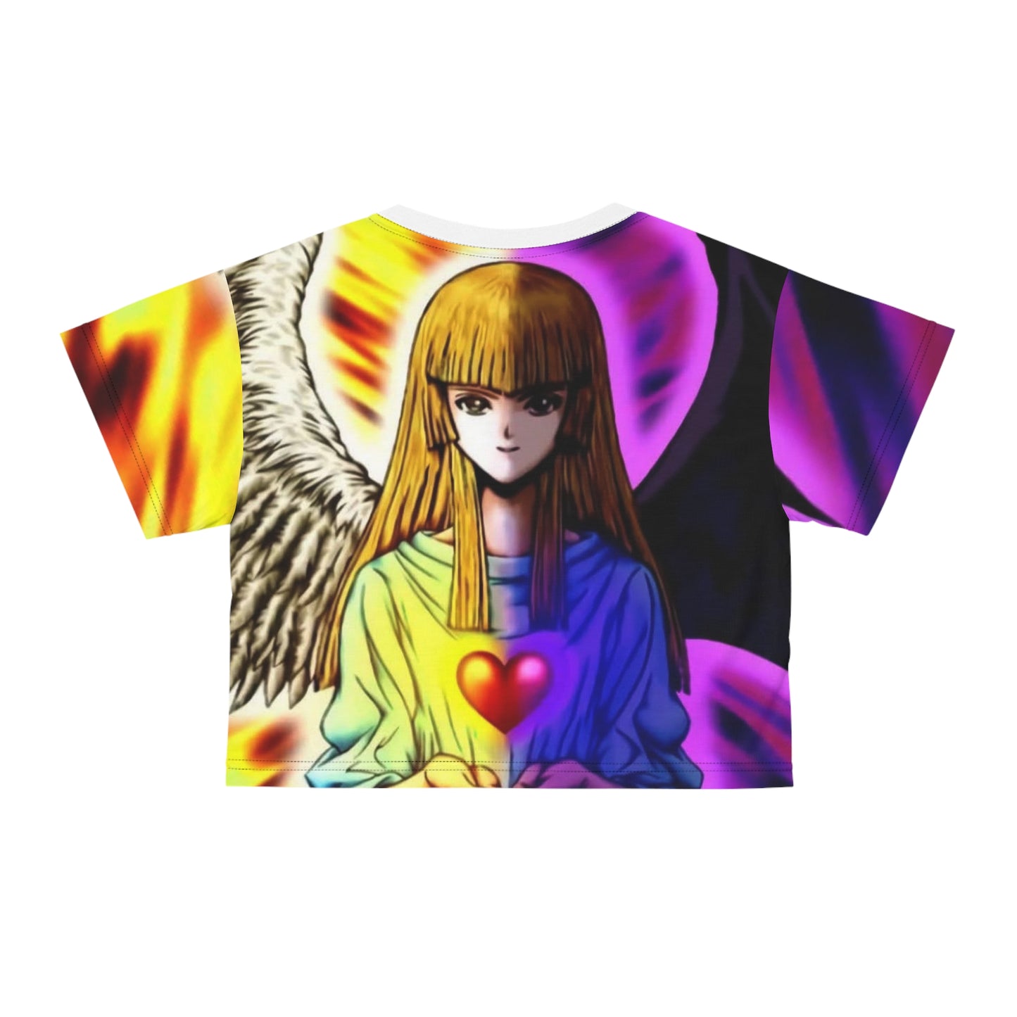 Angel Wings ygo Crop Tee, Spiritual Crop Top, Anime Aesthetic Shirt, Gift for Her, Festival Fashion, Cute Casual Wear