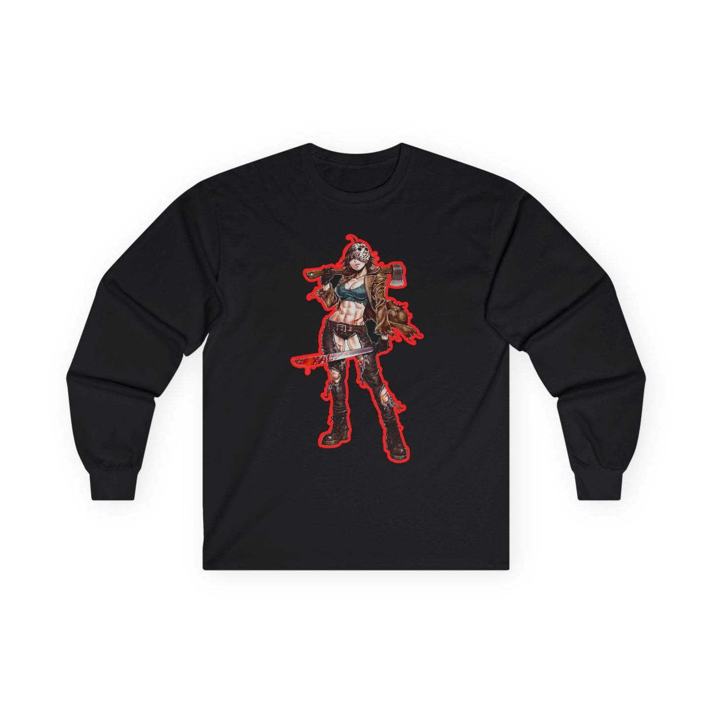 Rebellious spooky season masters of horror Long Sleeve Tee with Fierce Design, Unisex Fashion Shirt, Graphic Tee Gift, Casual Wear, Edgy Outfit, Anime Merch