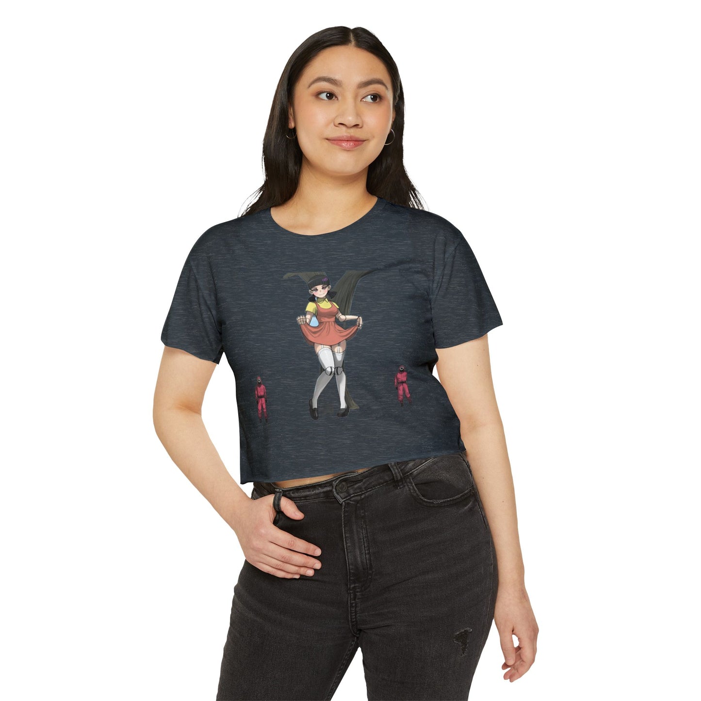 Squib game women's crop tee red light