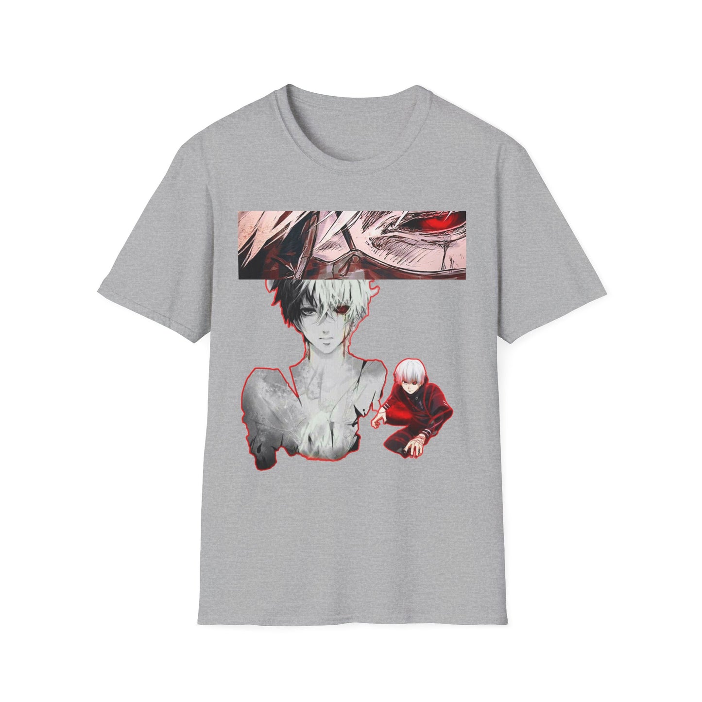 Anime-Inspired Graphic tokyo ghoul styleT-Shirt for Fans, Casual Wear, Birthday Gift, Unisex Softstyle Tee, Perfect for Conventions, Manga Enthusiasts
