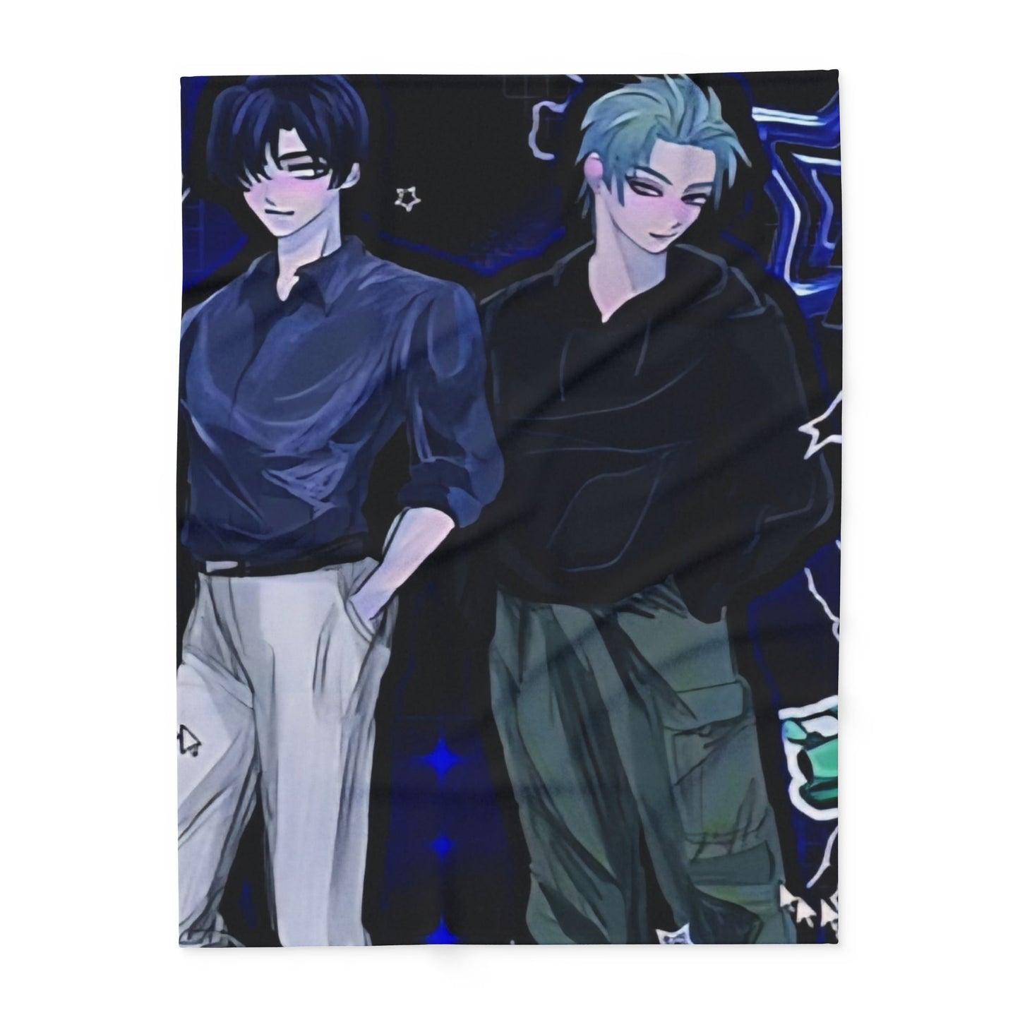 Cozy Arctic initial D Fleece Blanket with Trendy Anime Characters, Perfect for Comfort, Gifting, Home Decor, Anime Fans, Cozy Evenings